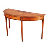 Demilune Serving Table in Satinwood, Yew, and Rosewood