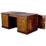 An English pedestal desk with beautifully figured mahogany timbers. view 4