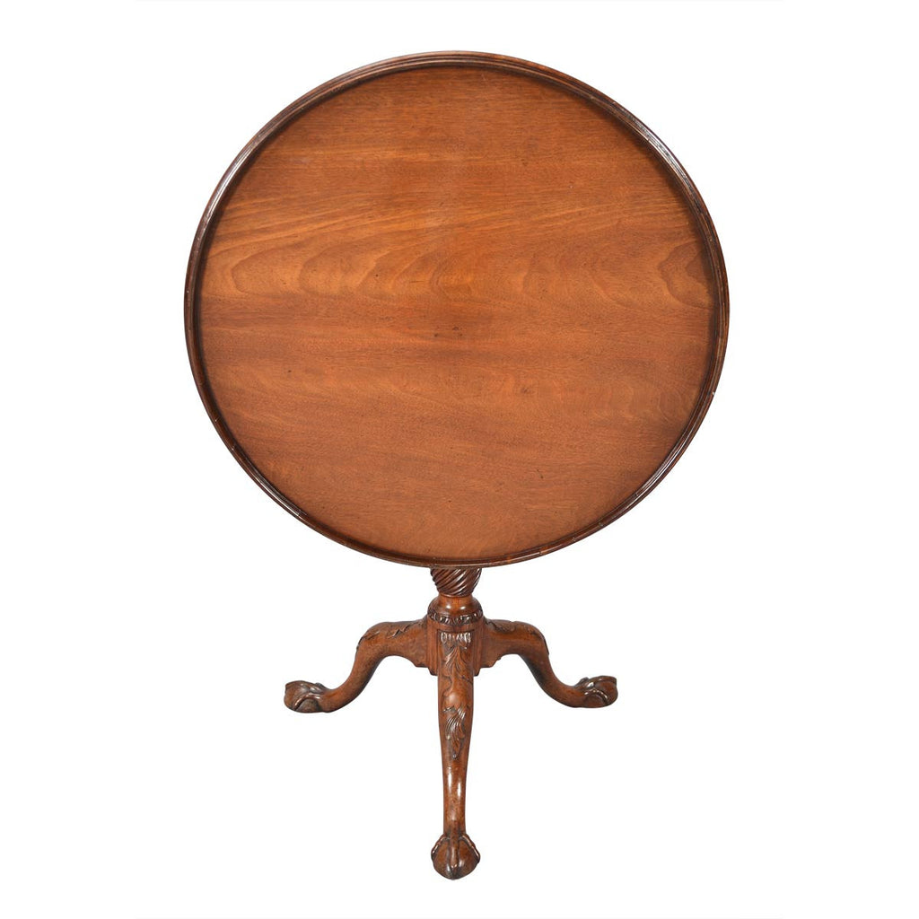 Carved Tripod Table with Dish-Top