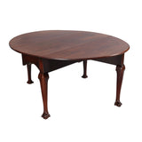 Mahogany Drop Leaf Table with Cabriole Legs and Trifid Feet