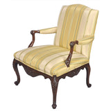 Carved Library Chair on Cabriole Legs
