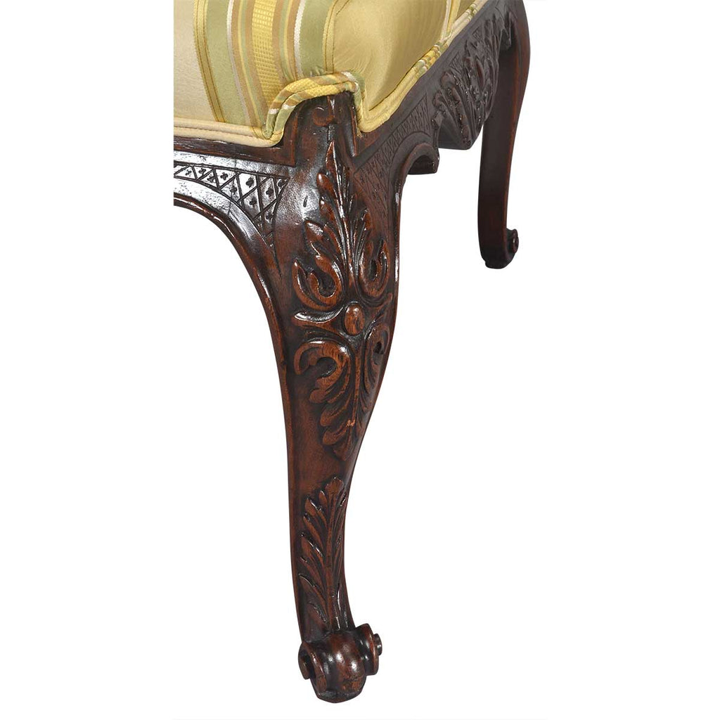 Carved Library Chair on Cabriole Legs