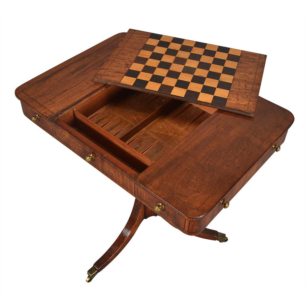 Sheraton Period Mahogany Games Table