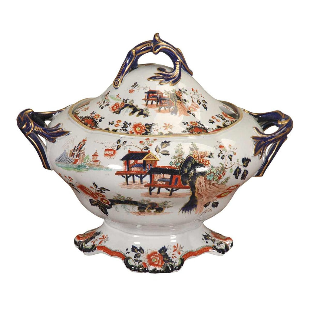 A 19th century large ironstone dinner service by Wood and Bowen. View 2