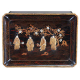 Lacquer Tray Depicting Four Robed Men