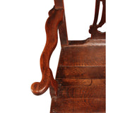 High-Back Oak Chair with Wavy Shaped Arms