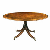 An English oval breakfast table with wide strip of cross-banding and incredible color and patina. view 2