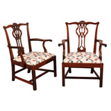 Pair of Large Chippendale Armchairs