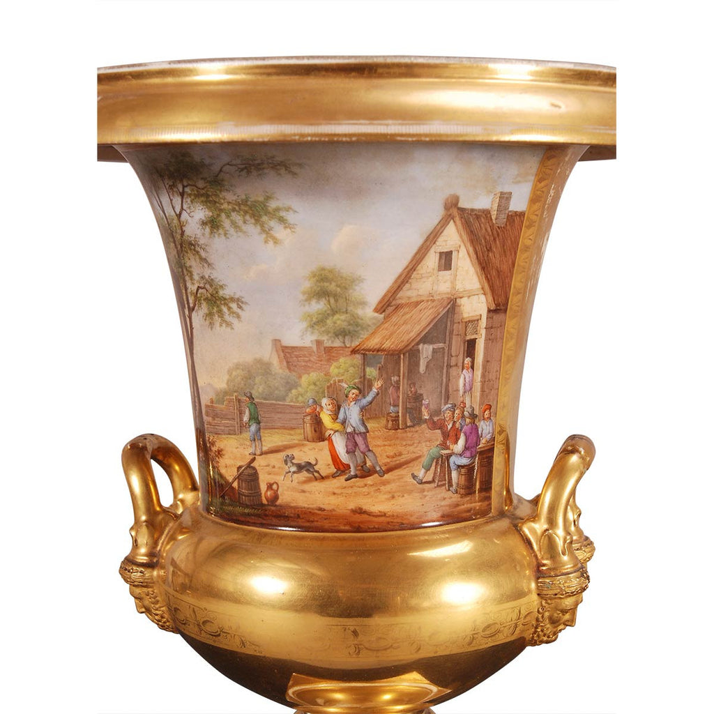 Pair of Gilded Campagna Urns