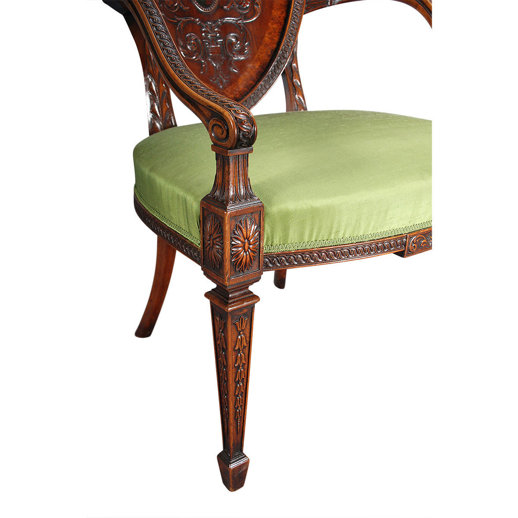 Pair of Oversized Shield-Back Armchairs