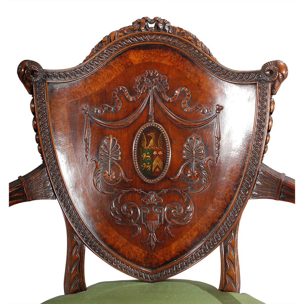 Pair of Oversized Shield-Back Armchairs