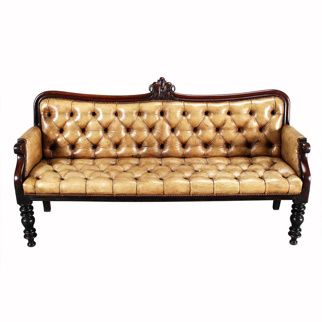 Pair of Tufted Leather Benches