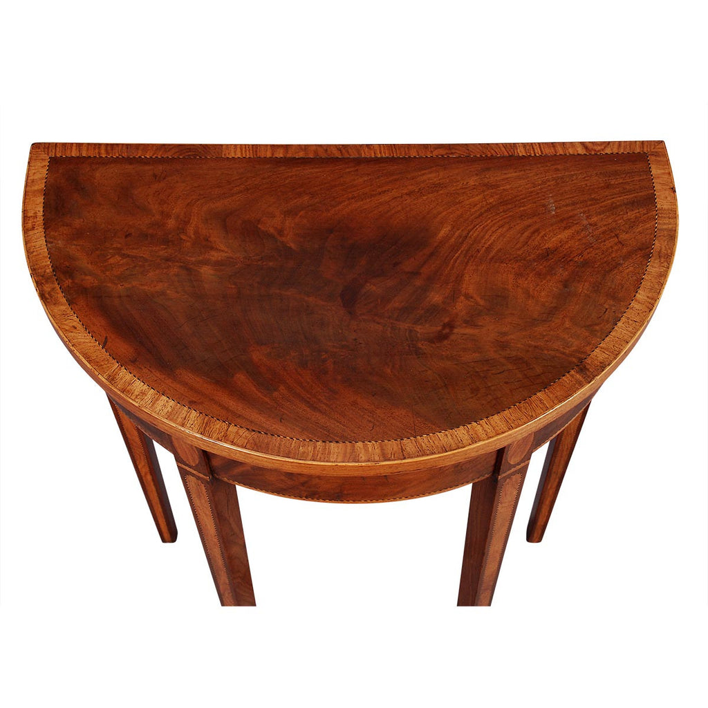 Pair of Unusually Small Demilune Tables