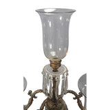 Pair of Large Bronze and Glass Candelabra