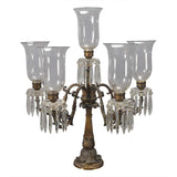 Pair of Large Bronze and Glass Candelabra