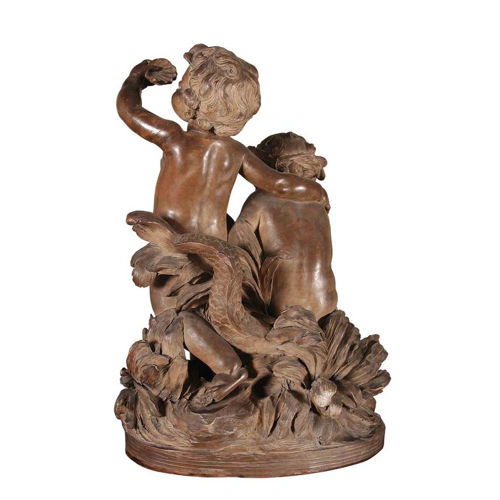 A 19th century French terra cotta statue. view 2