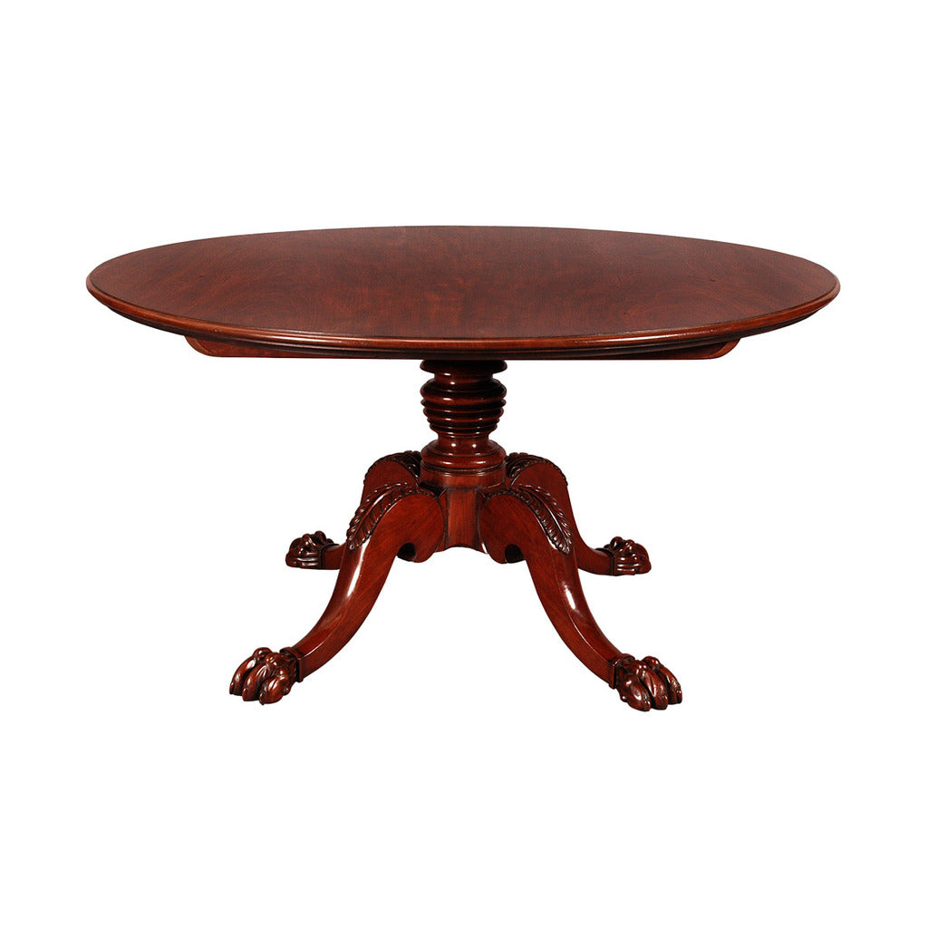 A 19th century Irish round mahogany breakfast table. view 1