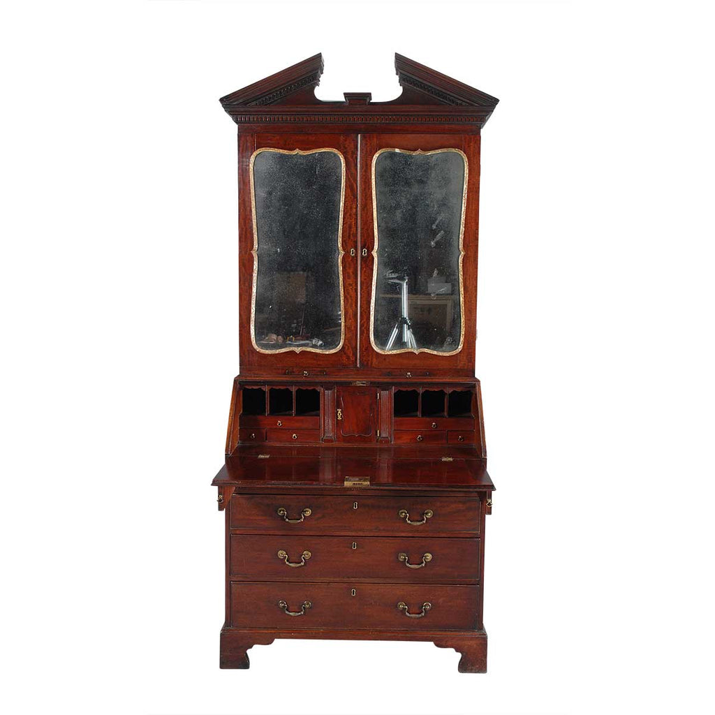 Mahogany Secretary with Broken Arch Pediment