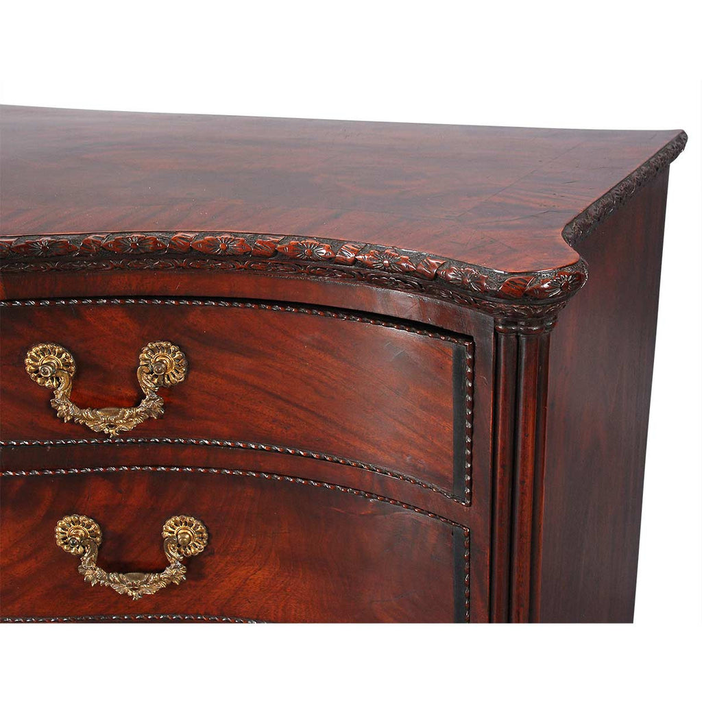 Large Serpentine Chest of Five Drawers