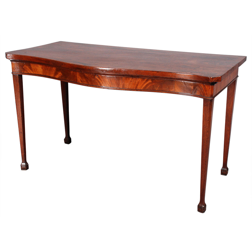 Mahogany Serpentine Serving Table