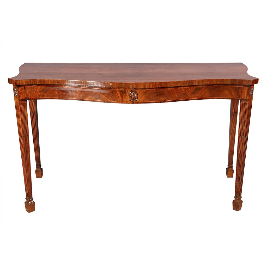 Mahogany Veneered Serpentine Serving Table