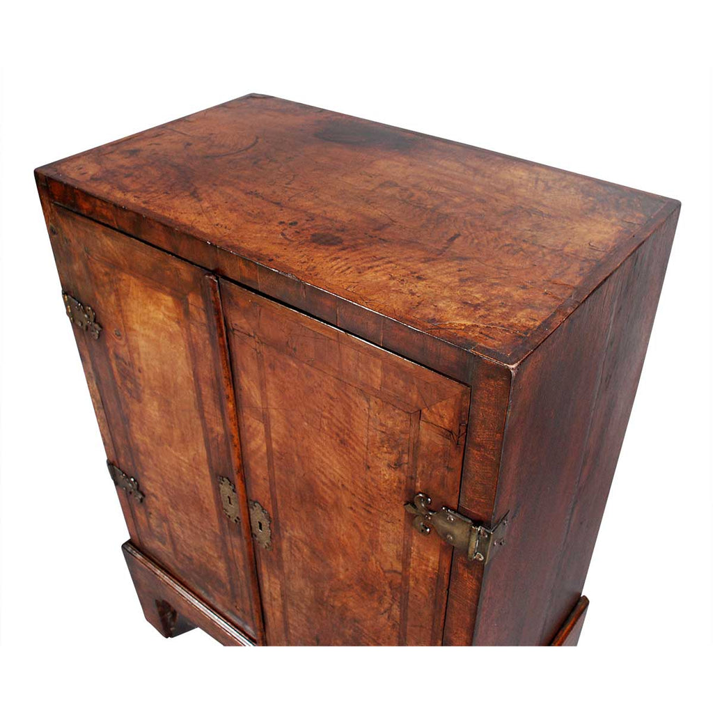 An Early Walnut and Oak Cabinet on Stand