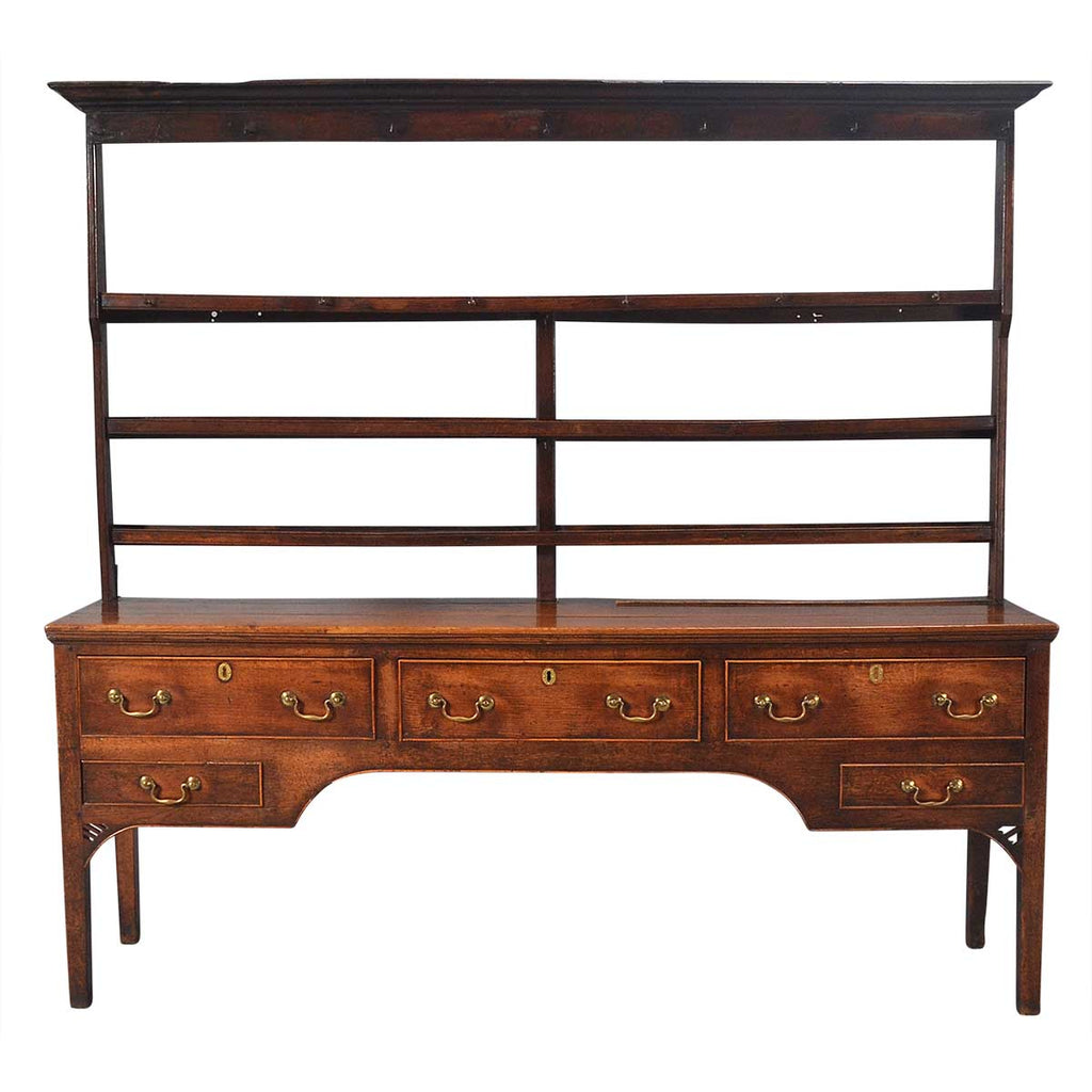 George III Period Oak Dresser and Rack