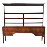George III Period Oak Dresser and Rack