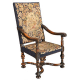 Large and Early Flemish Armchair Covered in Needlepoint