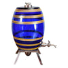 Cobalt Blue Glass Spirit Barrel on Silver Stand
