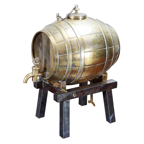 Gilt Silver Barrel-Shaped Decanter