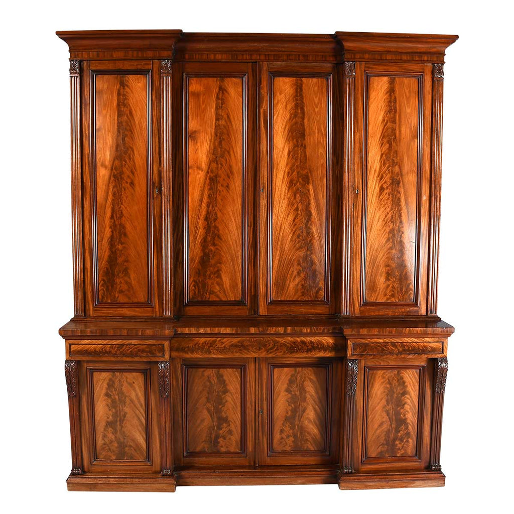 Breakfronted Cabinet Veneered in Flame Mahogany