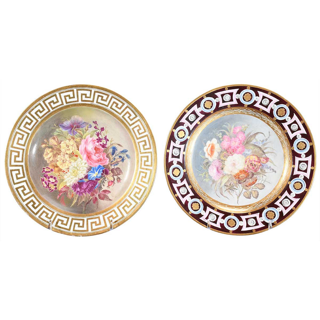 Two Fine Quality Coalport Plates with Botanical Decoration