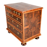 William and Mary Period Oyster Chest with Holly Banding