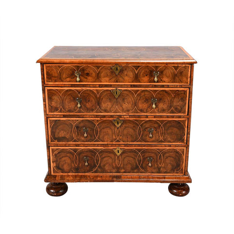 Oyster Veneered Chest with Four Long Drawers