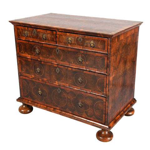 Oyster Veneered Chest with Circular Inlay