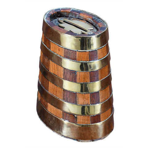 Unusual Barrel-Form Coin Bank