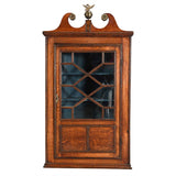 Hanging Corner Cabinet with Swan Neck Pediment