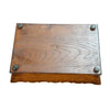 English oak cutlery tray on bun feet bottom view