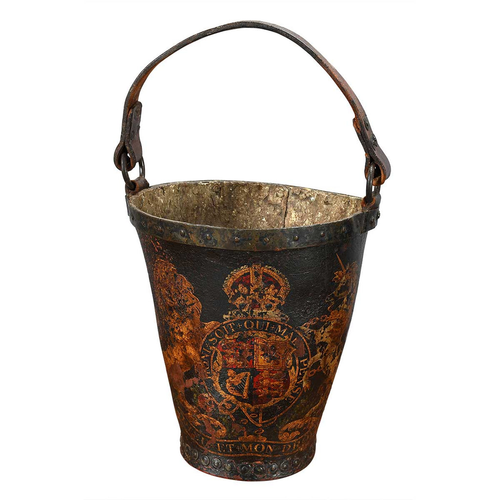 Painted Leather Fire Bucket