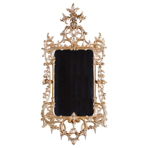 A Fine George II Period Giltwood Mirror Carved with C-scrolls and Icicles