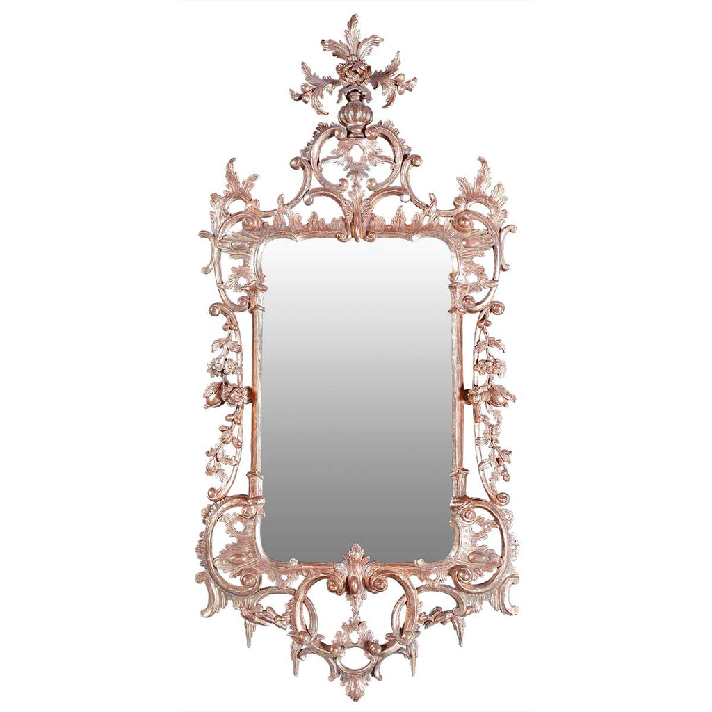 A Fine George II Period Giltwood Mirror Carved with C-scrolls and Icicles