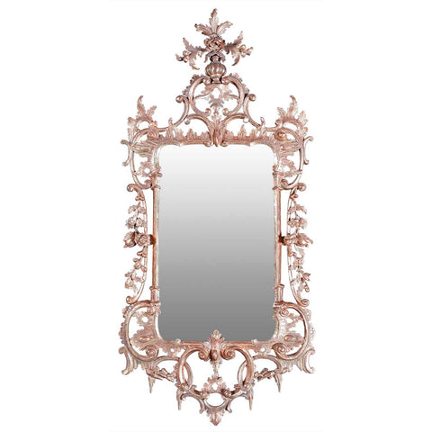 A Fine George II Period Giltwood Mirror Carved with C-scrolls and Icicles