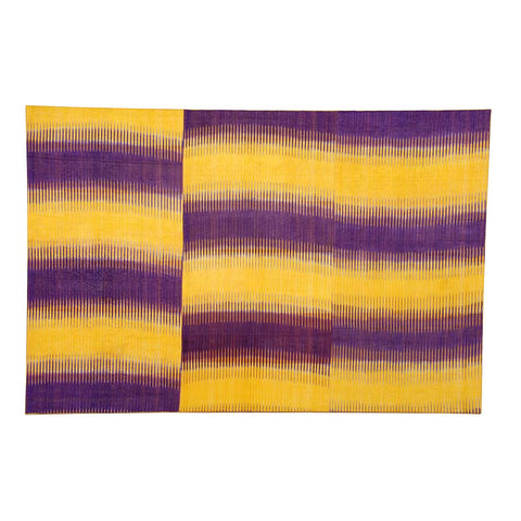 Saffron and Indigo Colored Ikat Panel