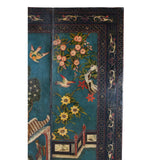 Four Panel Chinoiserie Leather Screen