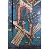 Four Panel Chinoiserie Leather Screen