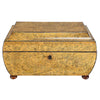 A Regency Period Penwork Tea Caddy with Unusual Ground Color