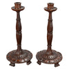 A Pair of Anglo-Indian Hardwood Candlesticks