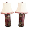 A Pair of Large Coffee Canisters Wired as Lamps