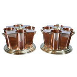 A Pair of Art Deco Period Copper and Brass Wine Coolers